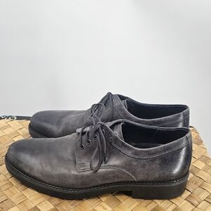 Ecco Gray Leather Dress Shoes Size 12